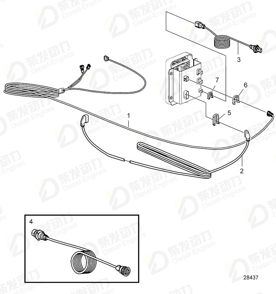 VOLVO Cable harness 22025302 Drawing